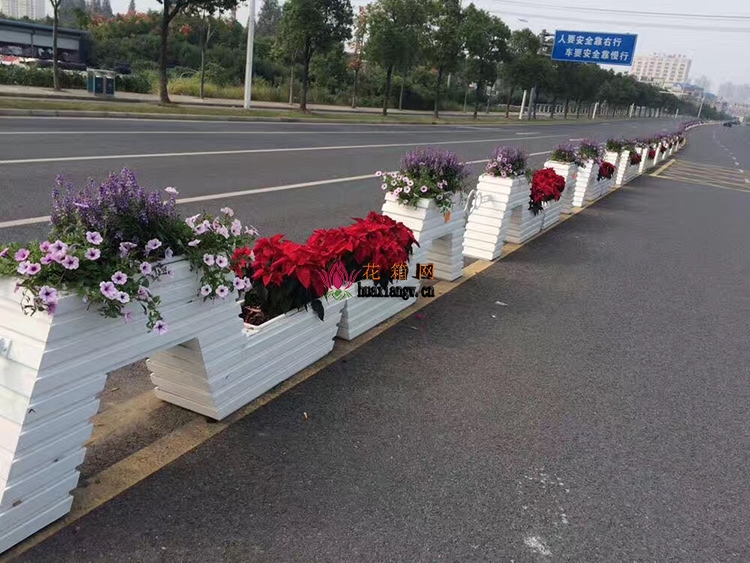 PVC花箱、pvc長條花箱、pvc道路花箱圖片